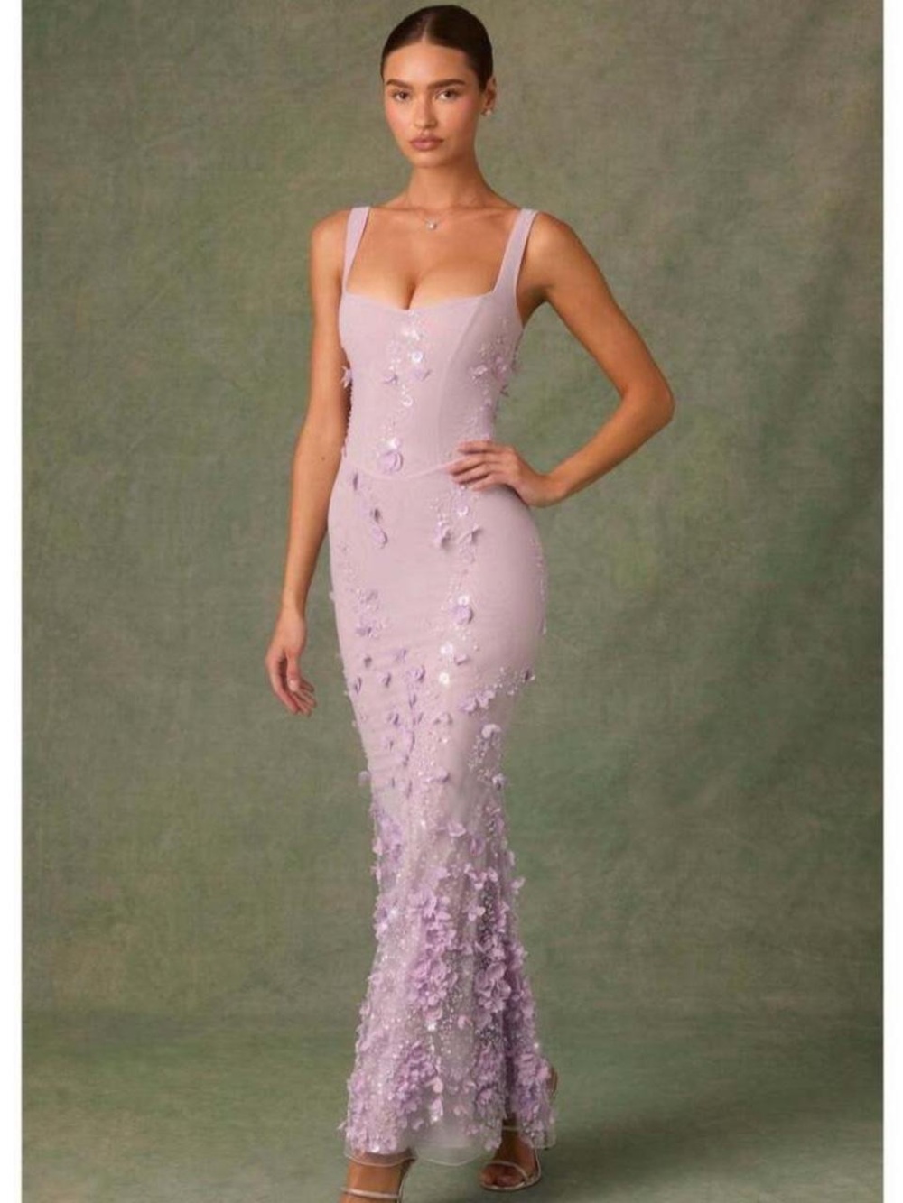 Oh Polly Lilac Embellished Gown